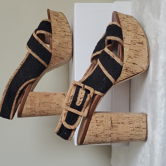 Platform Cork & Crochet Design Shoes by Kate & Mel - Picture 2 of 6